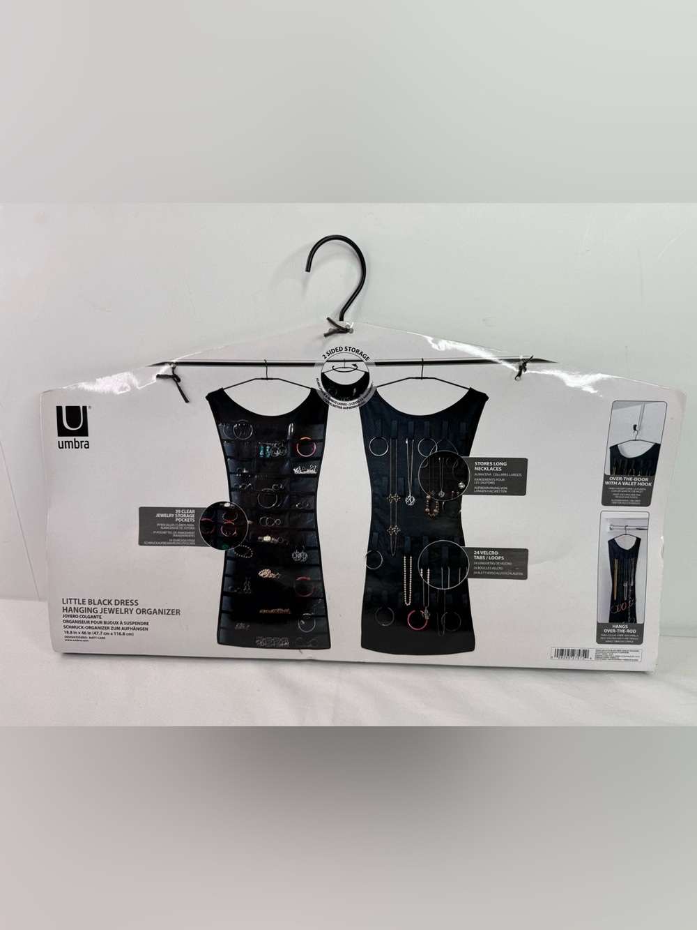New Umbra Little Black Dress Hanging Jewelry Organizer Travel